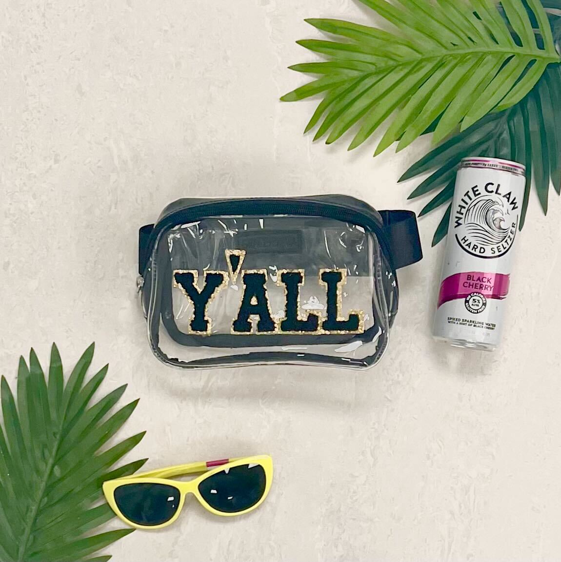 Clear Chenille Y'all Belt Bag