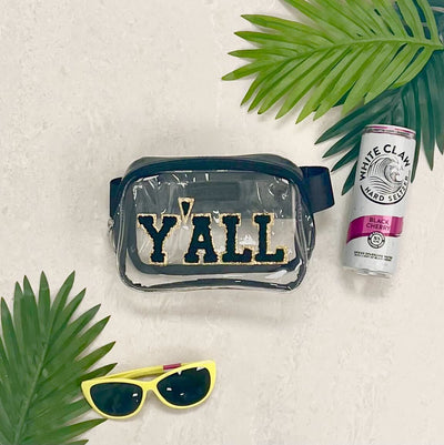 Clear Chenille Y'all Belt Bag