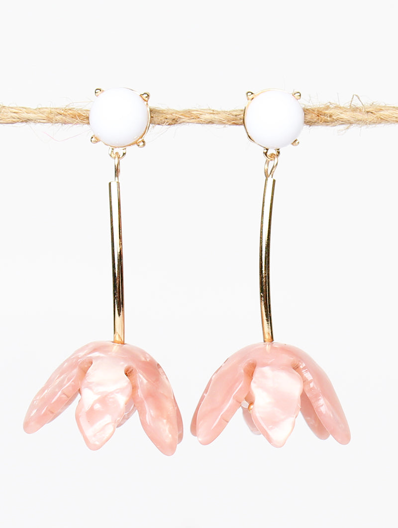 Pink Daffodil Earrings