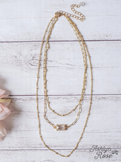 TOO COOL FOR YOU GOLD LINKED LAYERED CHAIN NECKLACE