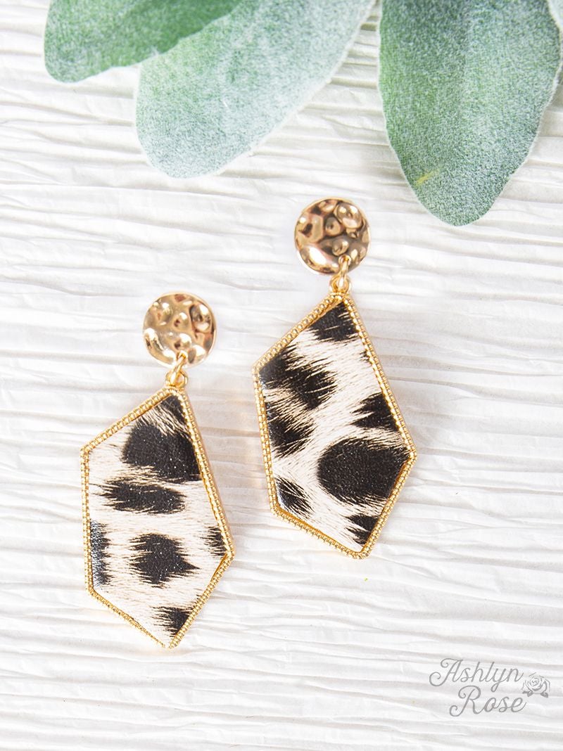Let's Go Downtown Drop Earrings, Leopard