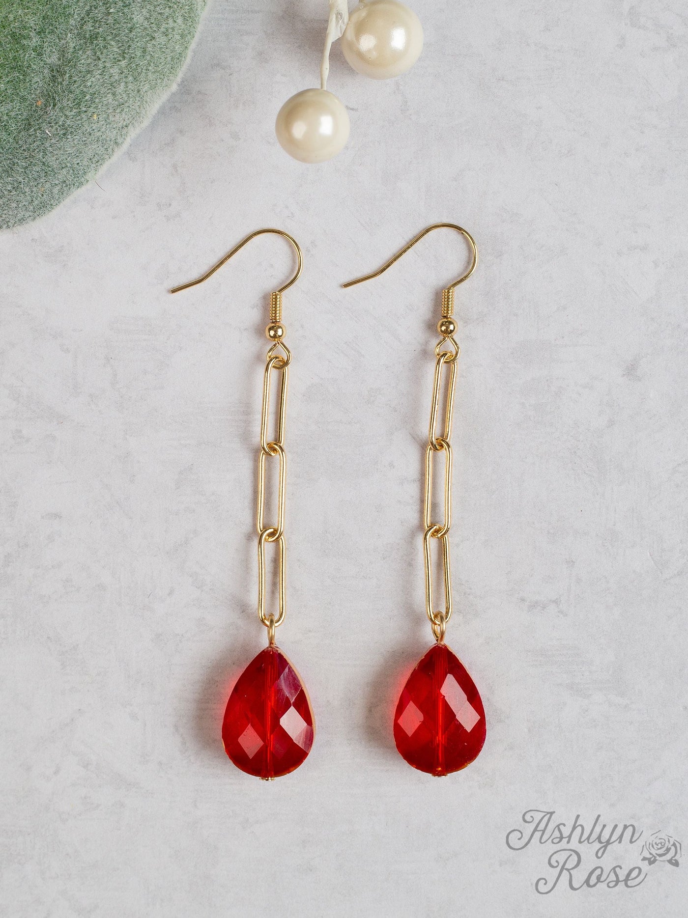 Chill with Me Dangle Earrings with Gold, Red