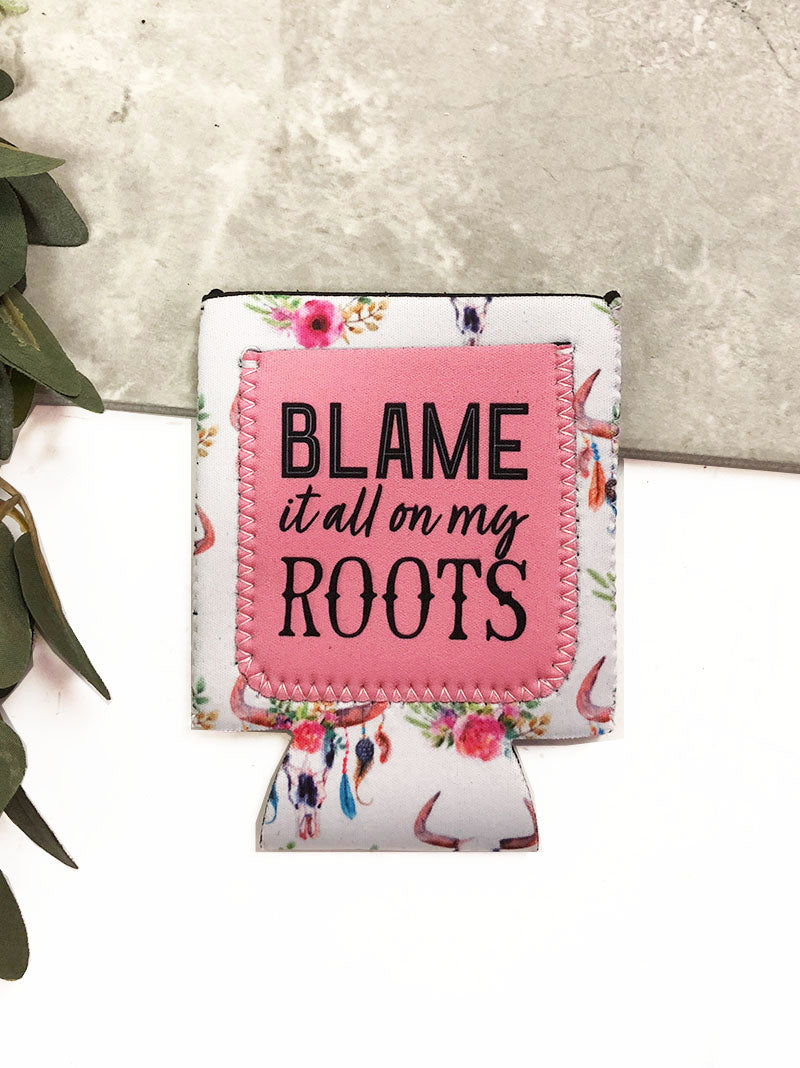 Peachy Keen Blame it All on My Roots Bull Skull Can Coolers (Set of 3)