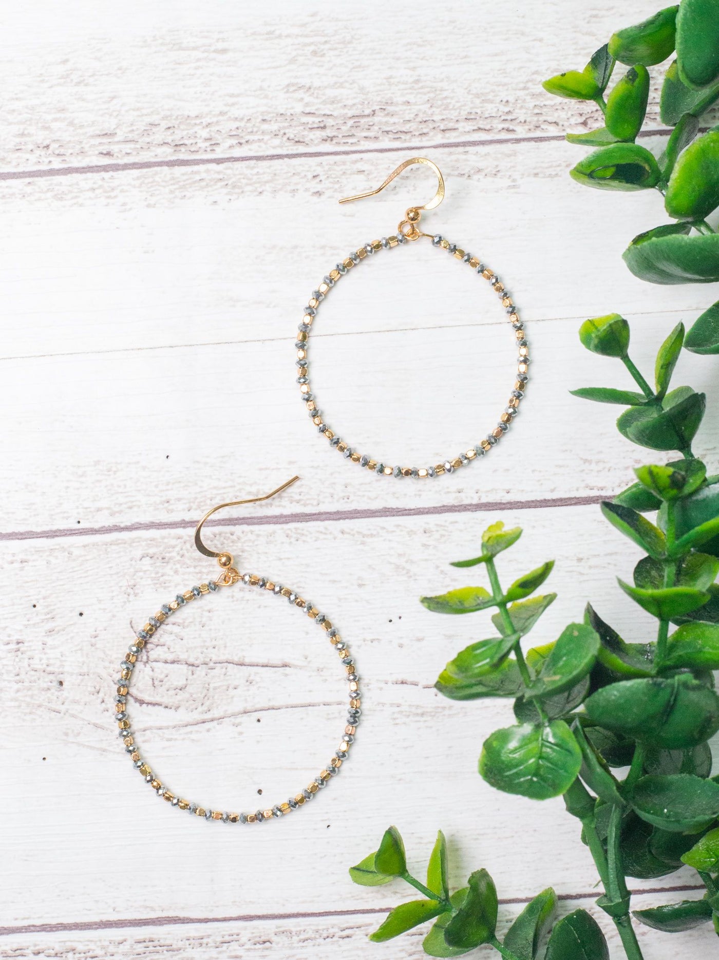 SPRINKLED WITH LOVE SILVER BEADED HOOPS