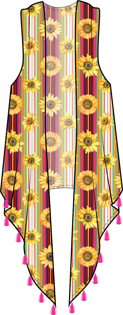 Girl's The Sunflower Vest with Red stripes