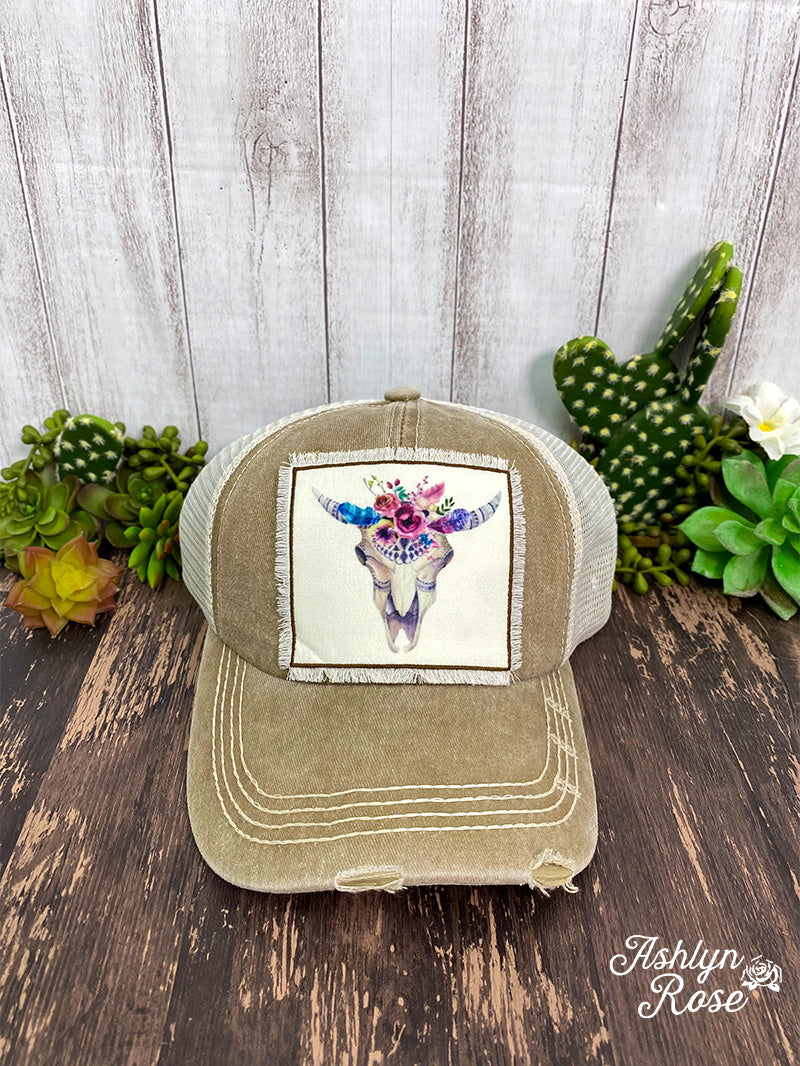 Boho Bull Skull Patch