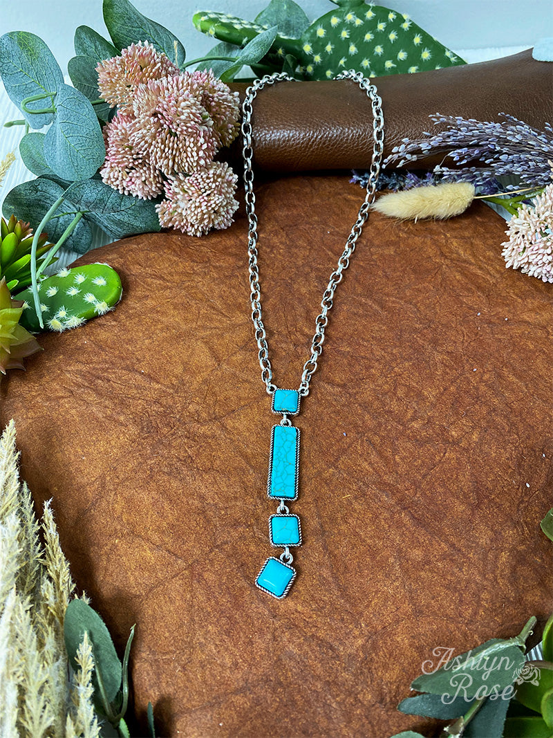 My better half silver and turquoise stone Necklace