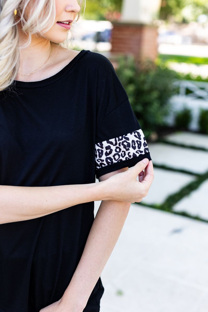 Spot On-Black/Leo Tee