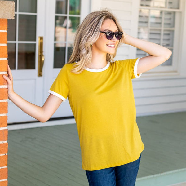 ★KODAK★ Essential Ringer Short Sleeve T-shirt Women YELLOW Essentials O'Neill Signature T-Shirt | Golden Haze – O'Neill