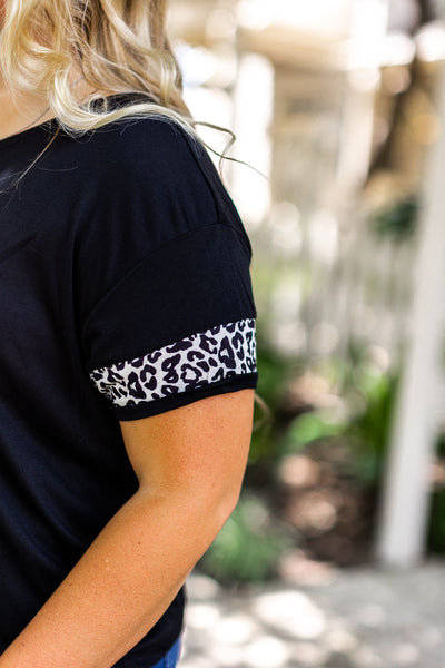 Spot On-Black/Leo Tee