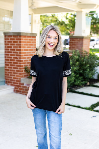 Spot On-Black/Leo Tee