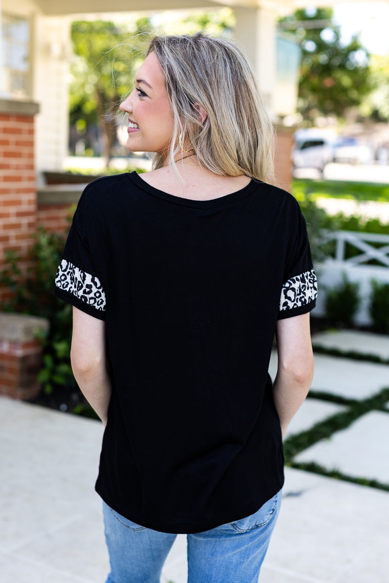 Spot On-Black/Leo Tee