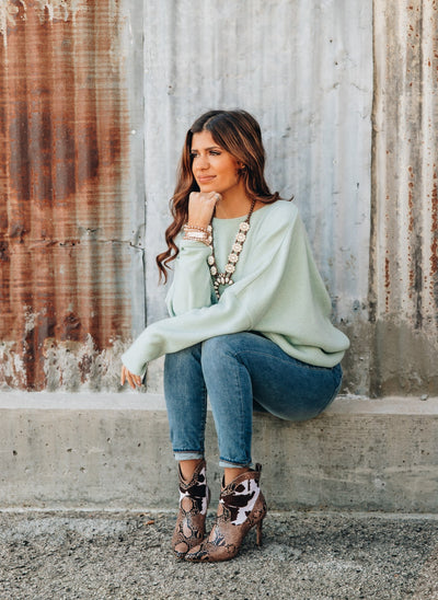 Never Looking Back Sweater in Mint
