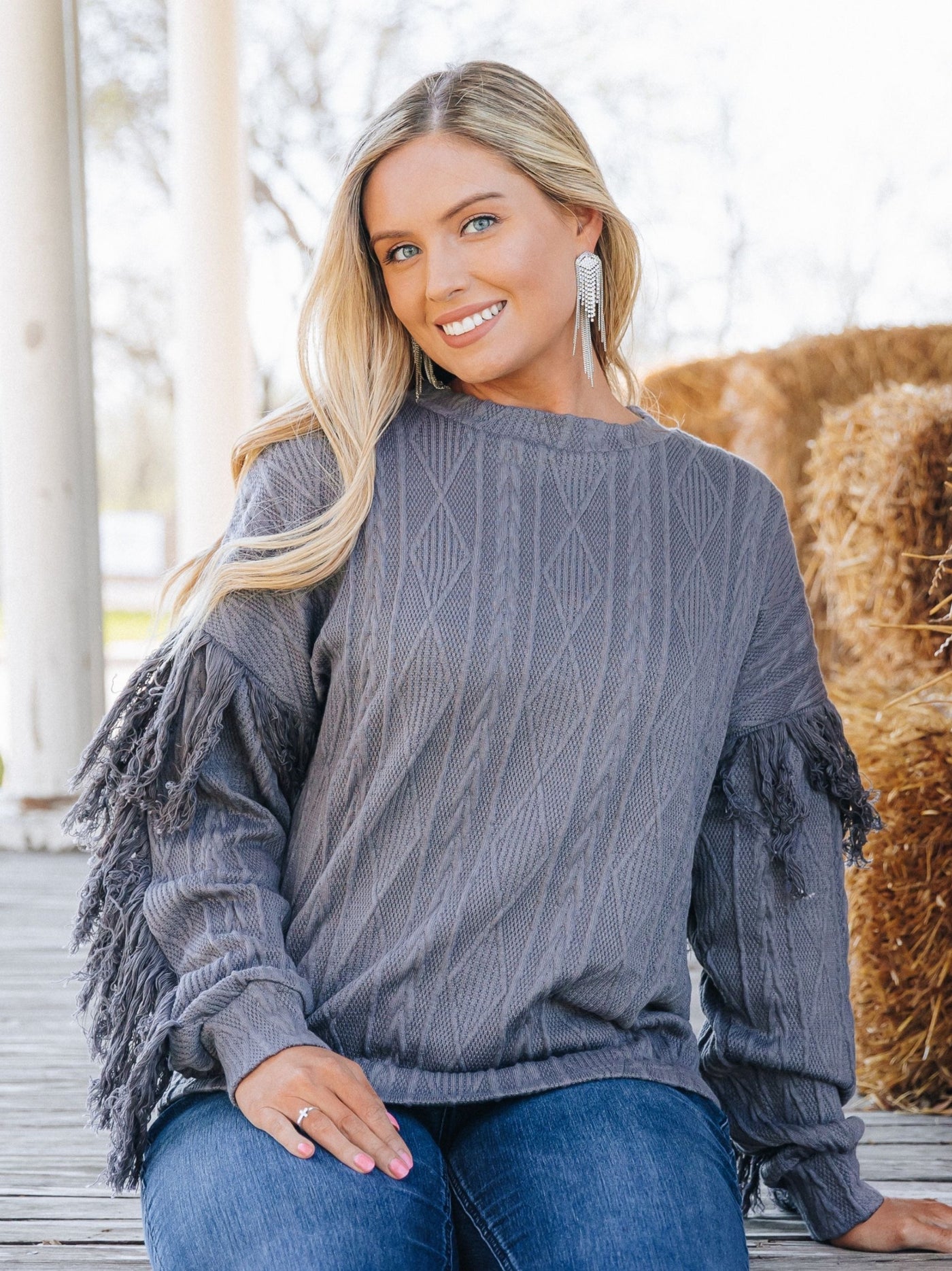 Smokey Mountains Fringe Sweater