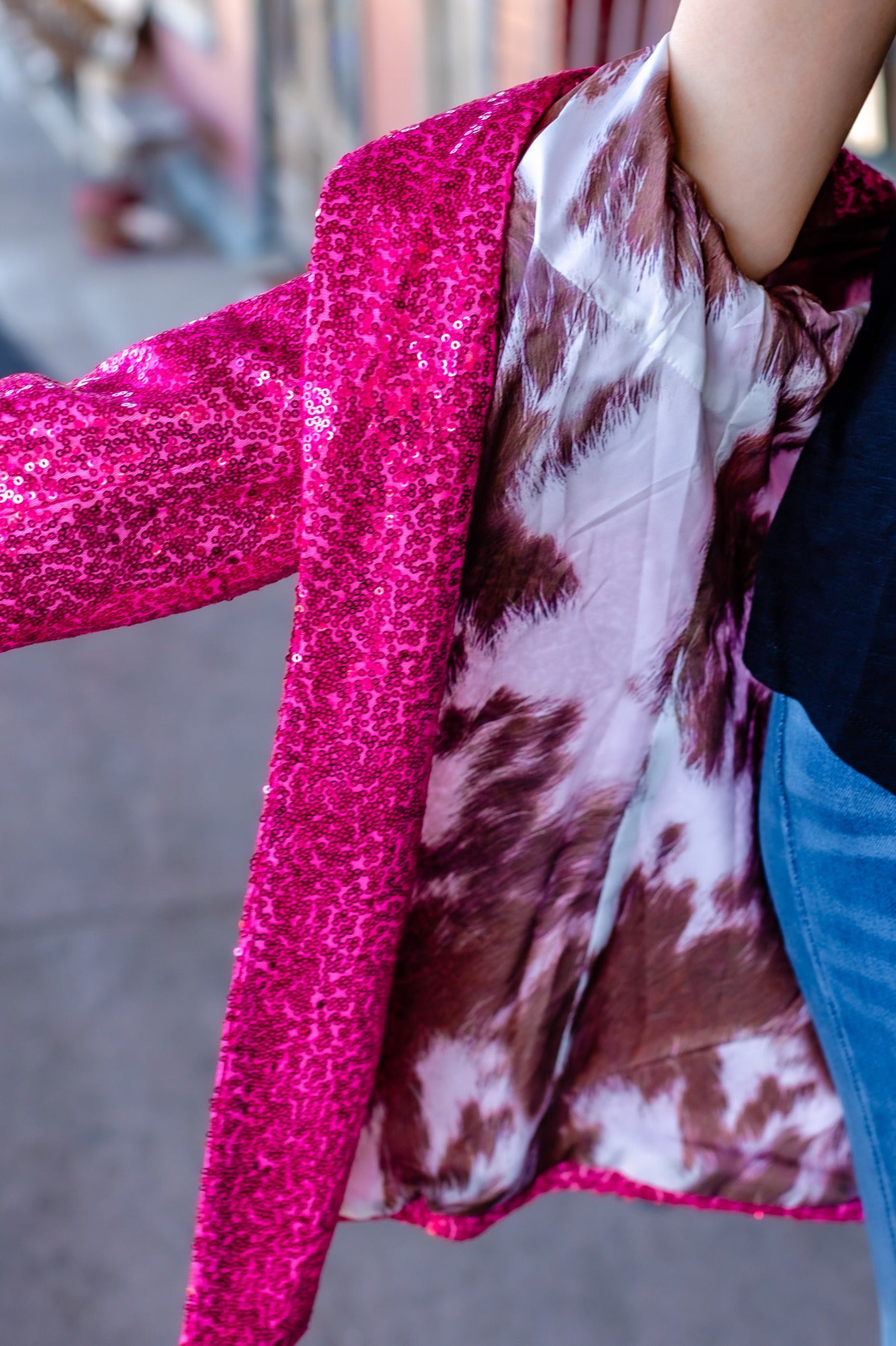 Spotlight Worthy Sequin Blazer in Pink