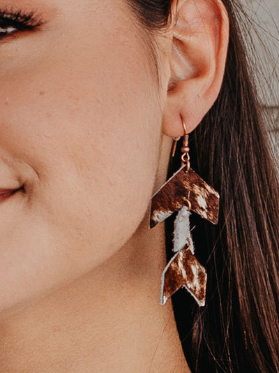 Take me to the rodeo cowhide earrings