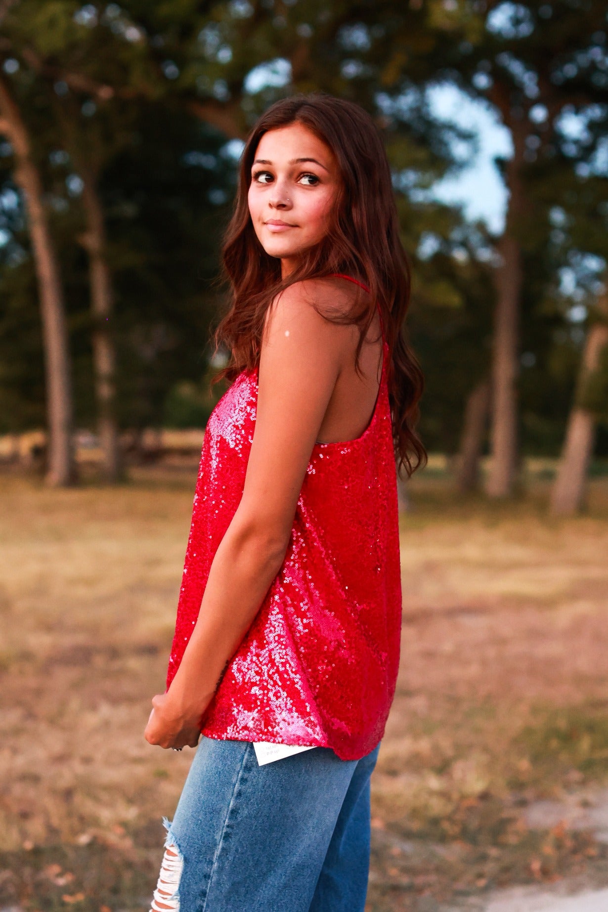 Stop The Show Sequin Tank in Hot Pink