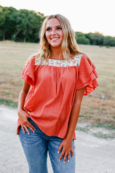 Florally Yours Orange Top