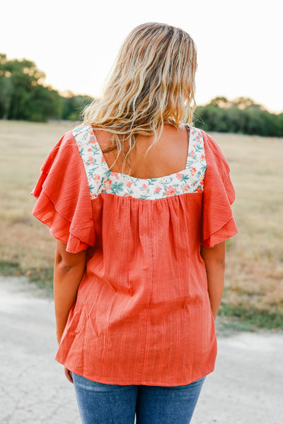 Florally Yours Orange Top