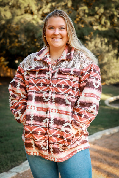 Southwest Sunset Button Up