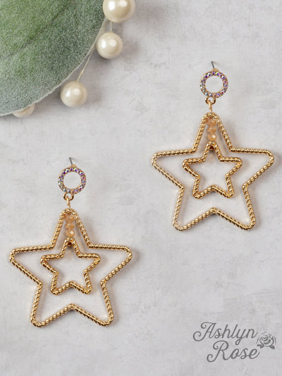 Star Of The Show Gold Star Earrings