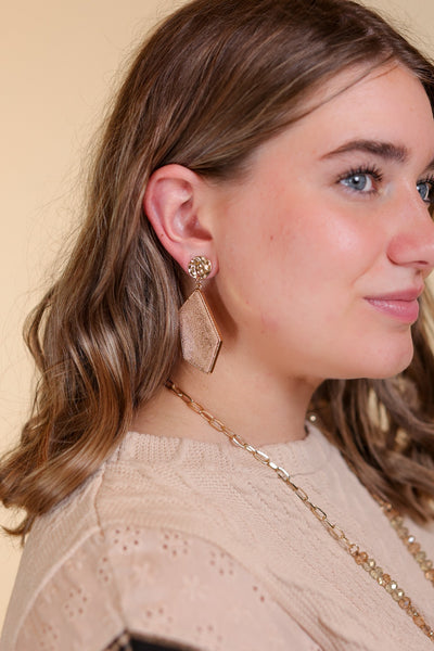 Let's Go Downtown Drop Earrings, Rose Gold
