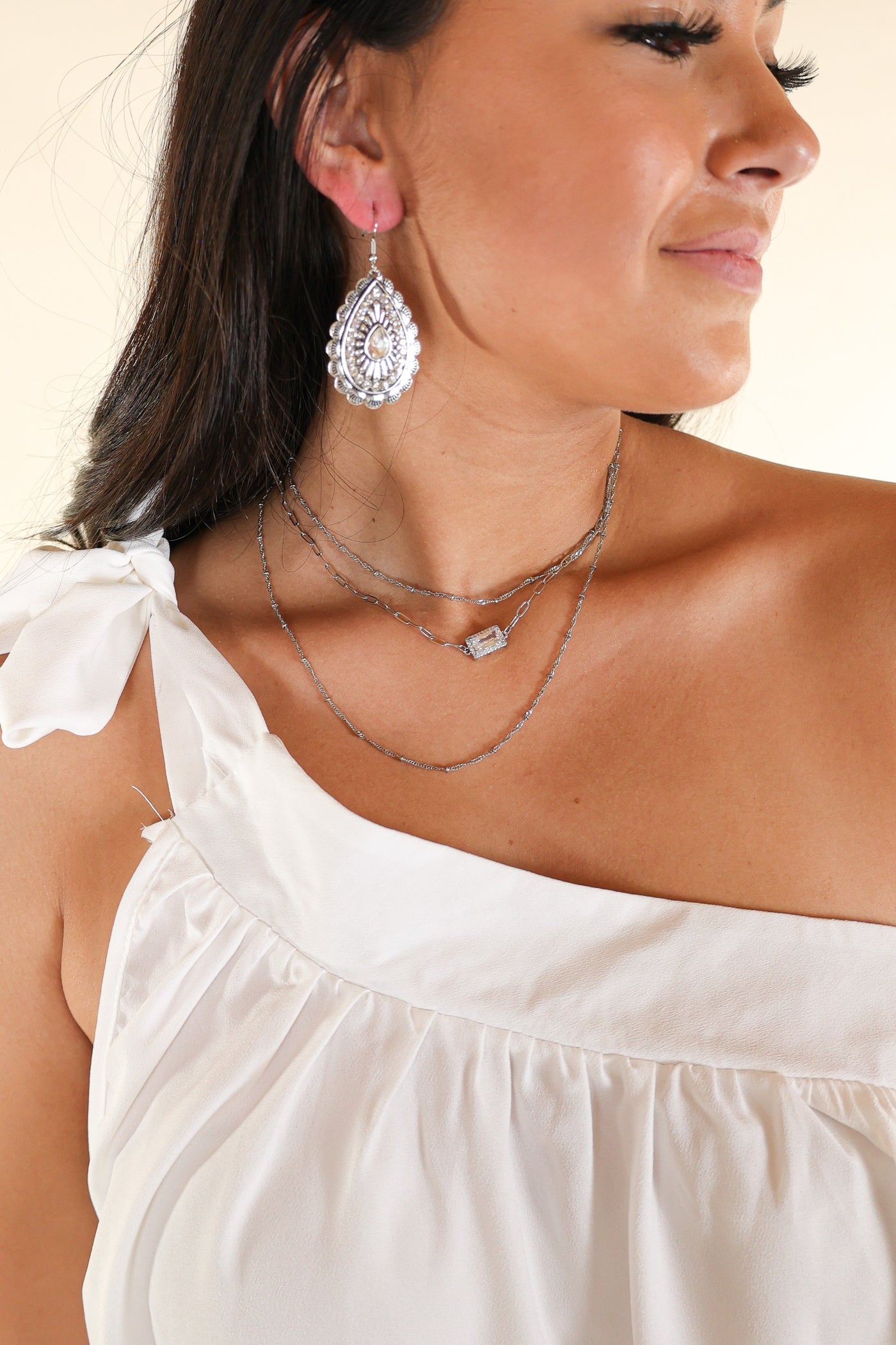 TOO COOL FOR YOU SILVER LINKED LAYERED CHAIN NECKLACE