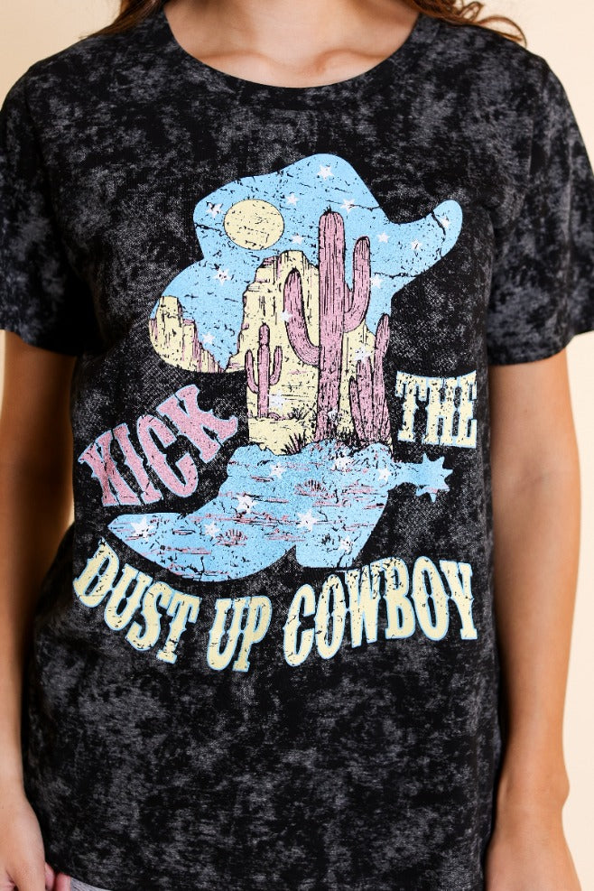 Kick The Dust Up Cowboy on Deep Dive - Acid Wash Tee