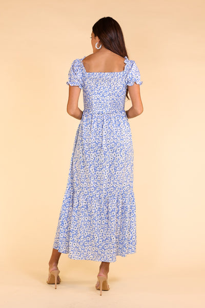 Passport to Paradise Light Blue Floral Maxi Dress