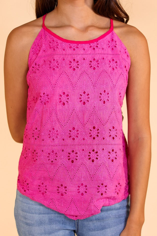 The Yala Top in Hot Pink