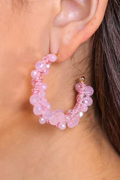 Bloom Pink Hoop Earrings