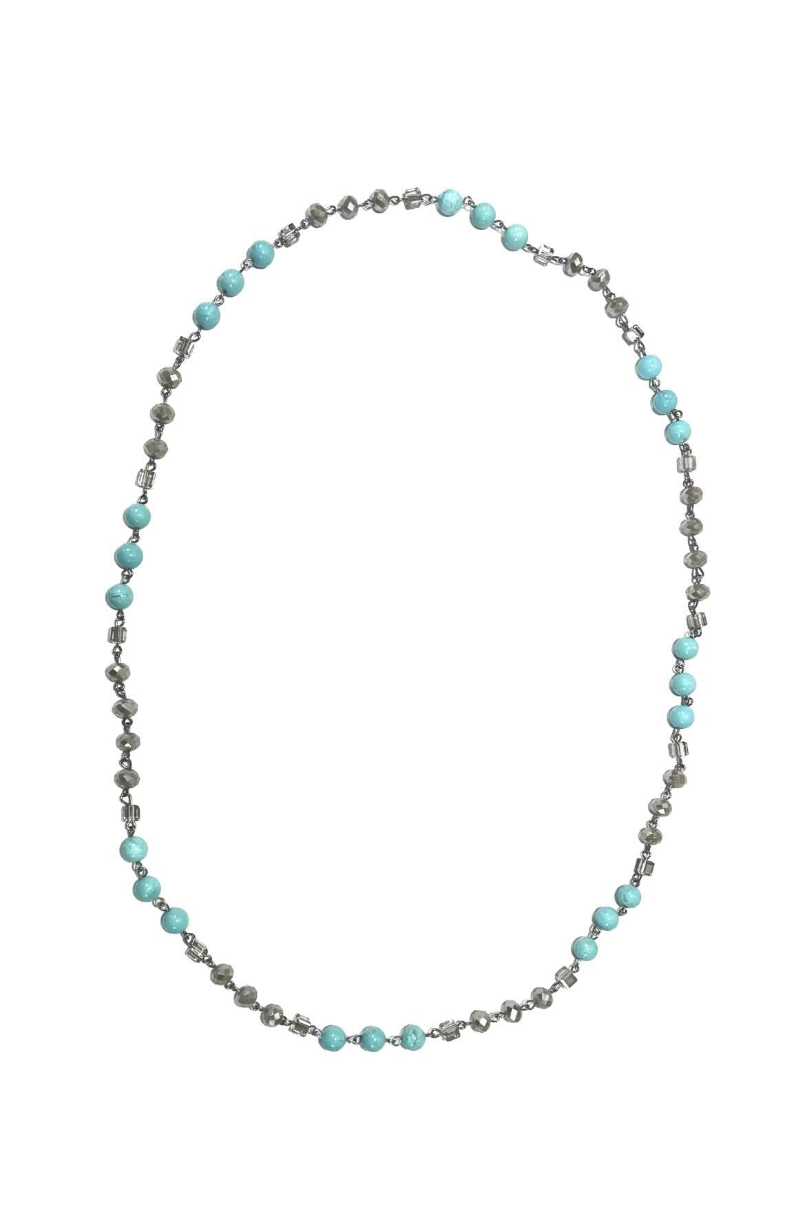 MIXED CRYSTAL WITH TURQUOISE BEADS - NO PENDANT