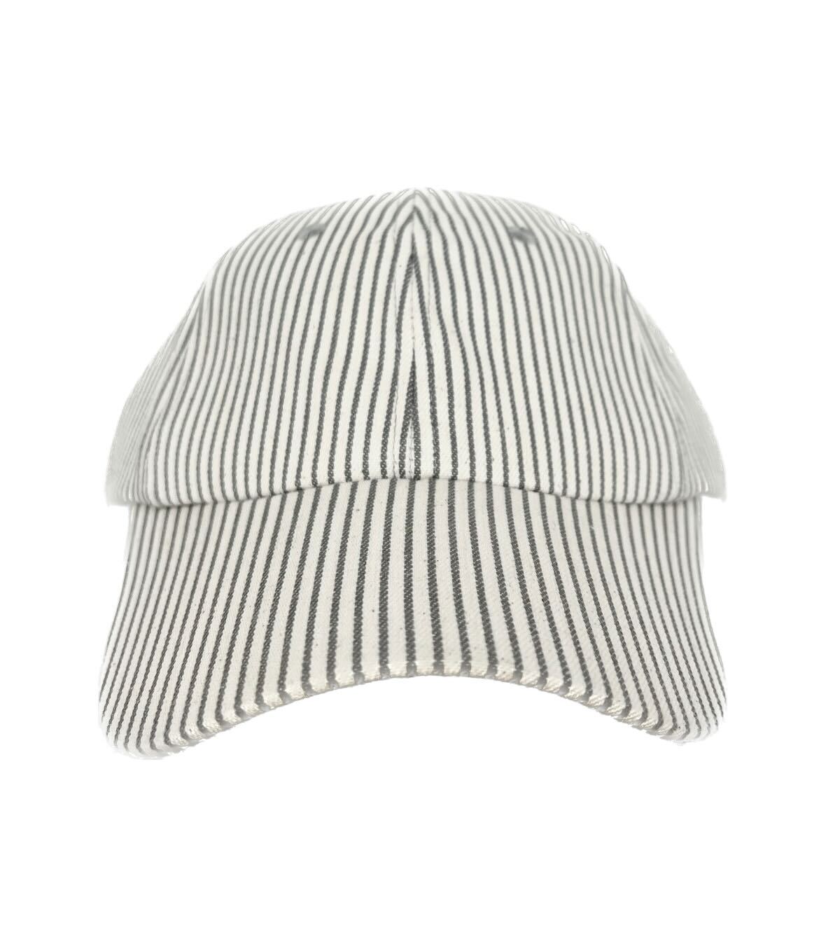 White Hat With Grey stripes
