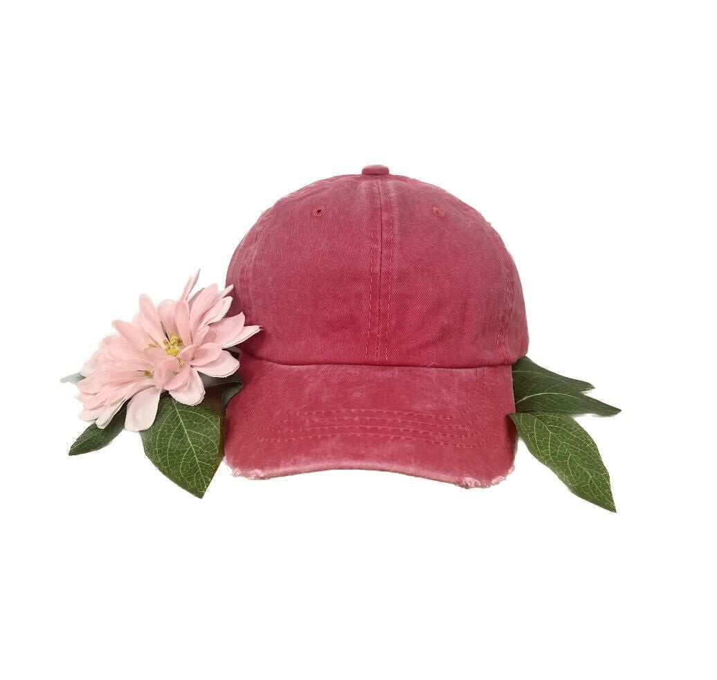 GIRLS Distressed Red Hat