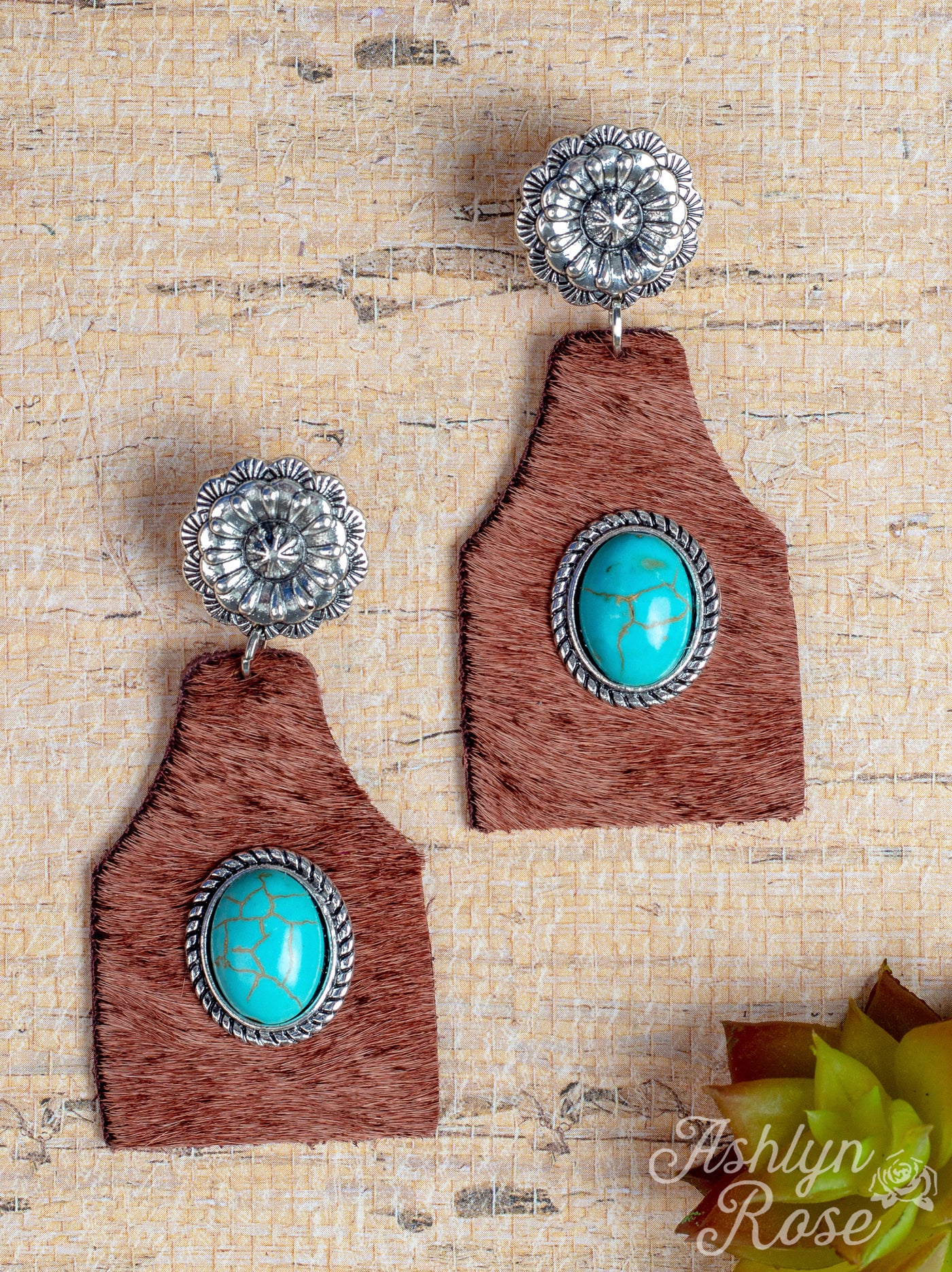 Tavern Lovin' Fur Earrings with Turquoise Stone