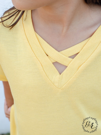Girls' Tangled V-Neck Basics in Yellow
