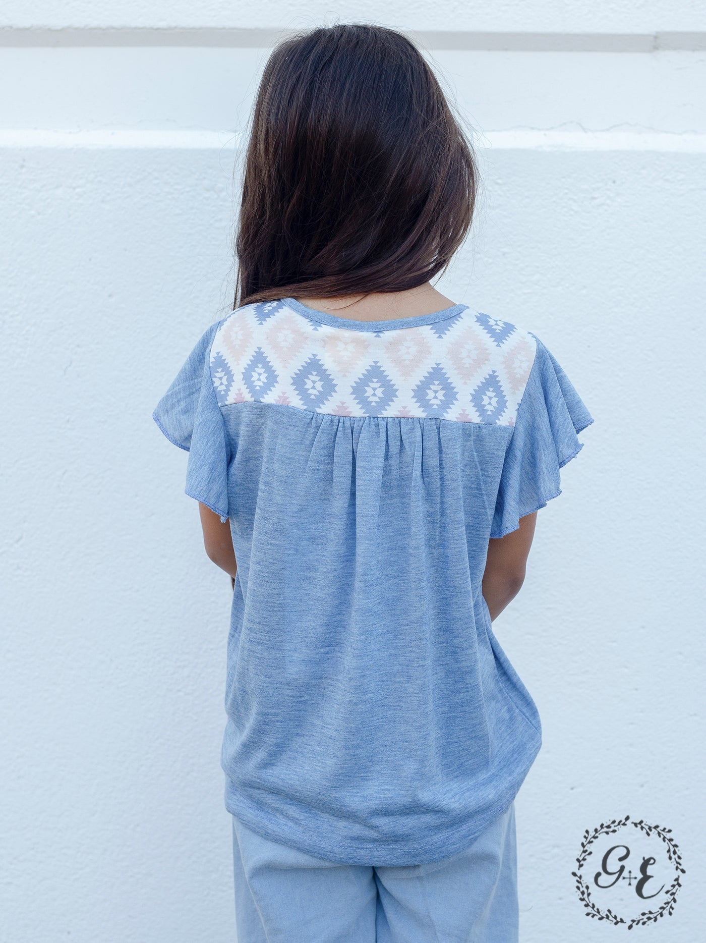 Girls' Barrel Racing On My Mind Ruffle Sleeve Top