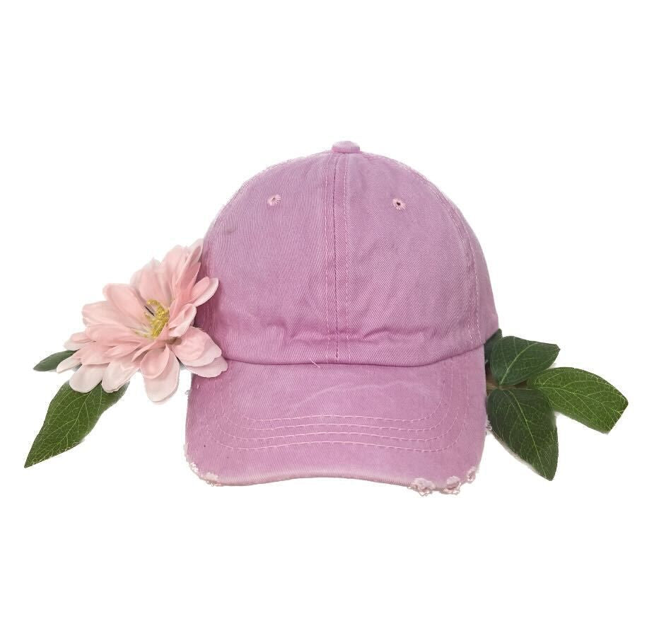 GIRLS Distressed Light Pink Hat
